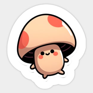 cute happy mushroom illustration Sticker